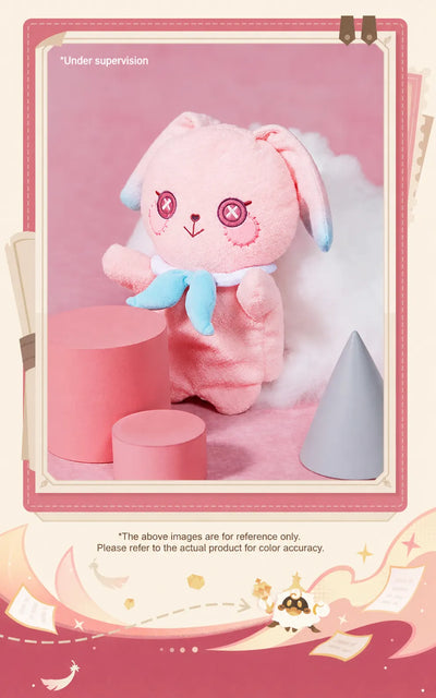 Linnea plush hand puppet showing rabbit ear and fabric details
