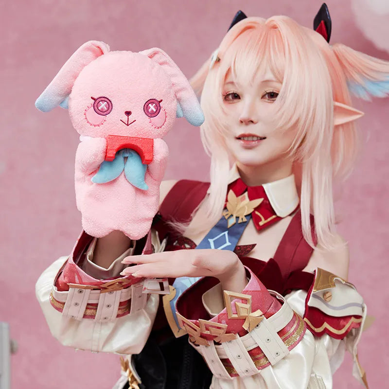 Genshin Impact Linnea plush hand puppet with poseable rabbit ears