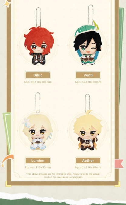 Soft polyester fabric details of Genshin Impact Little Valley plush keychains with smooth plush texture