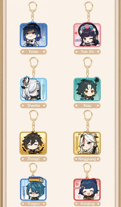 Genshin Impact acrylic keychain size reference about 60mm character accessory