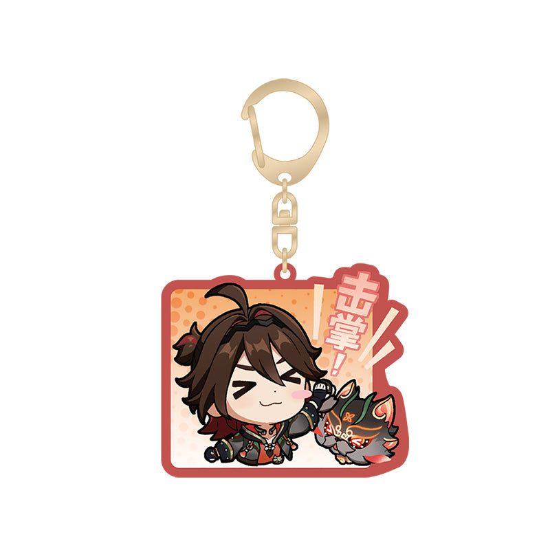 Genshin Impact Gaming chibi expression acrylic keychain Liyue Harbor series