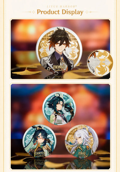 Genshin Impact Liyue Harbor Series Character Badge Display Showcase