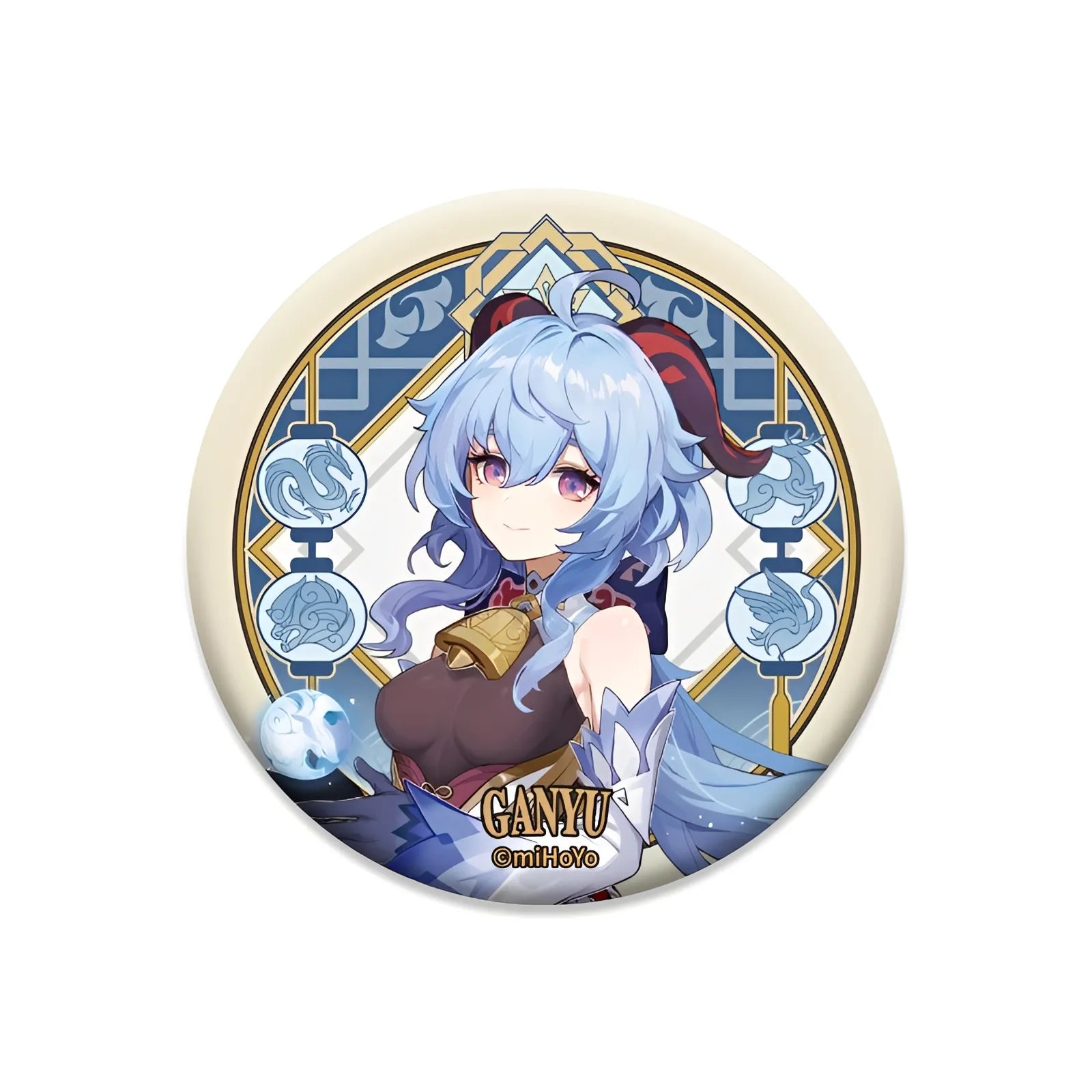 Genshin Impact Liyue Harbor Series character badge featuring Ganyu collectible anime pin