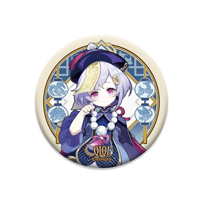 Genshin Impact Liyue Harbor Series character badge featuring Qiqi collectible anime pin