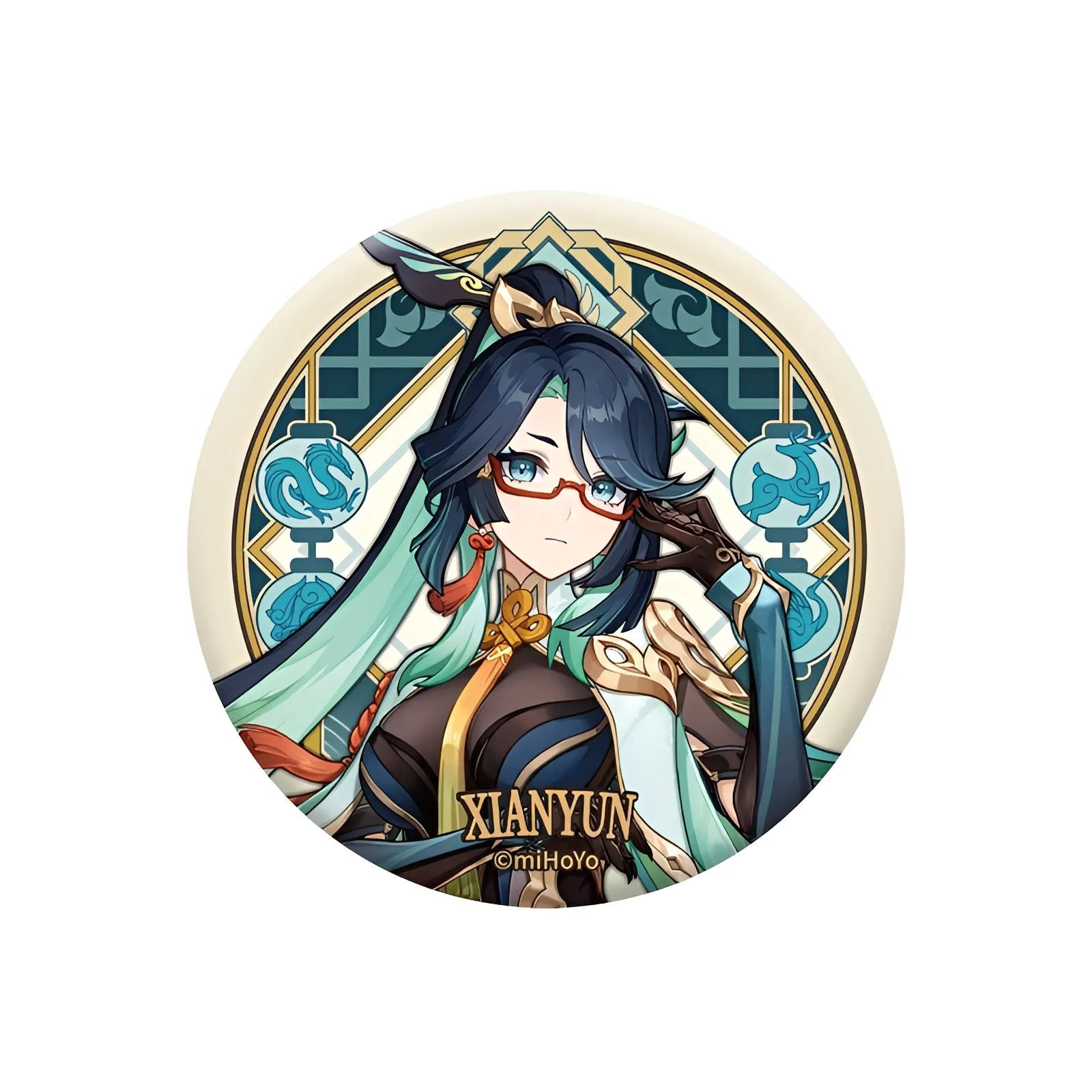 Genshin Impact Liyue Harbor Series character badge featuring Xianyun collectible anime pin