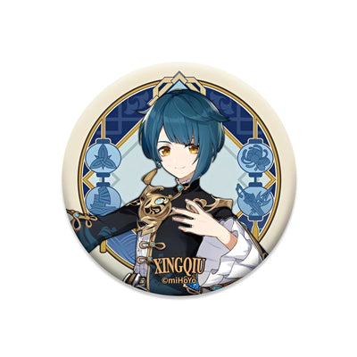 Genshin Impact Liyue Harbor Series character badge featuring Xingqiu collectible anime pin