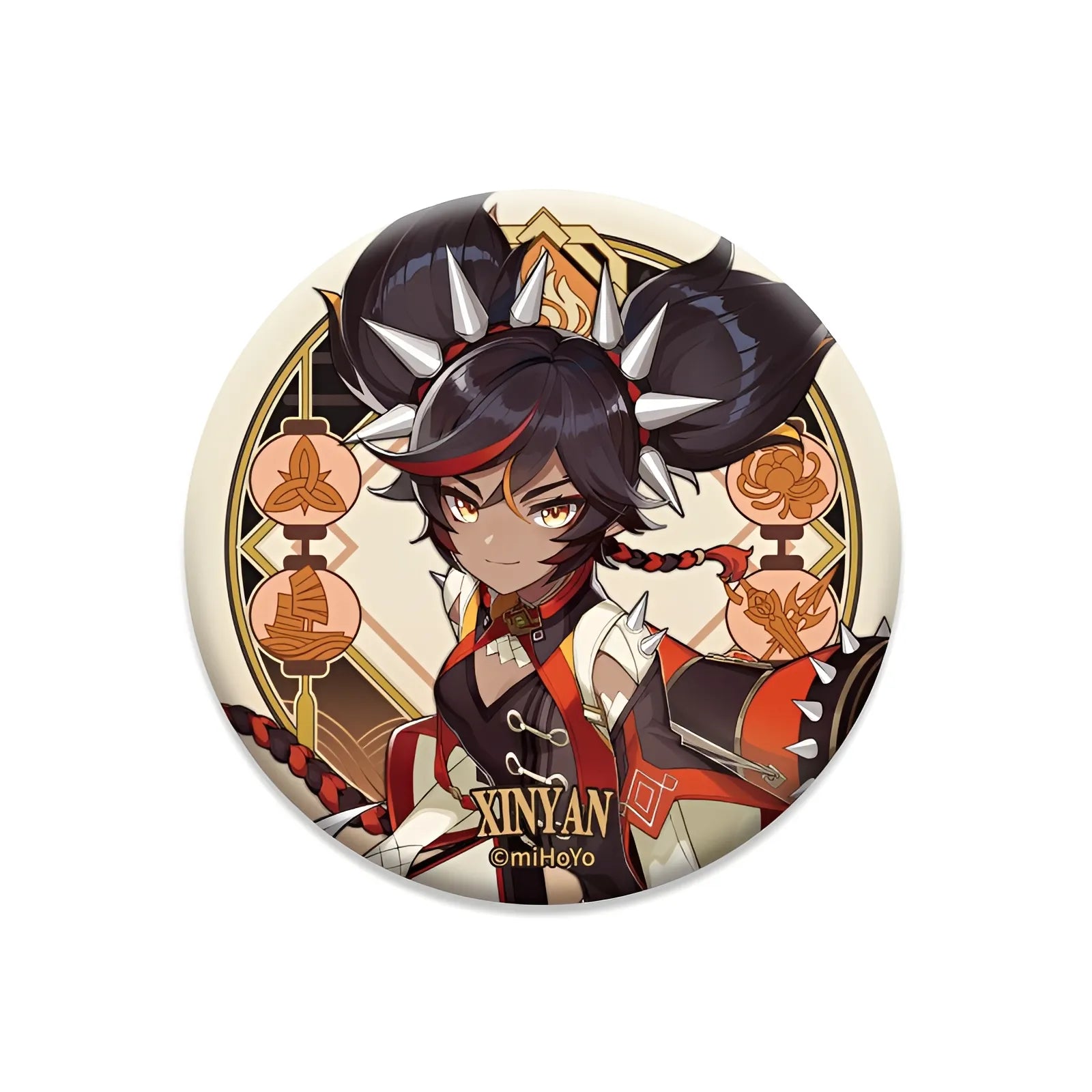 Genshin Impact Liyue Harbor Series character badge featuring Xinyan collectible anime pin