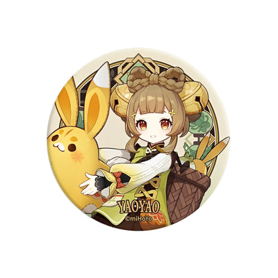 Genshin Impact Liyue Harbor Series character badge featuring Yaoyao collectible anime pin