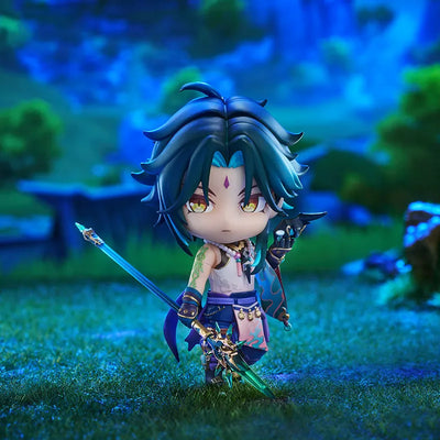 Genshin Impact Liyue Harbor Series Xiao Clay Figure with Jade Spear and display base