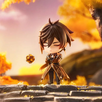 Zhongli Nendoroid Figure with interchangeable face plates and accessories