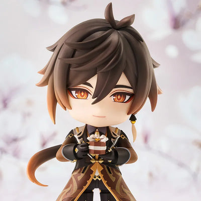 Close-up of Zhongli Nendoroid Figure with detailed outfit and expression