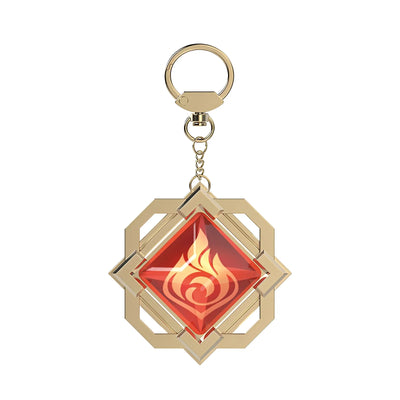 Genshin Impact Liyue Pyro vision keychain fire element accessory