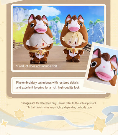 Lucky Canter Series horse hood embroidery and plush outfit details