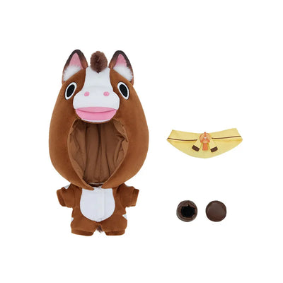 Lucky Canter Series horse-themed plush outfit with cape and shoes on white background
