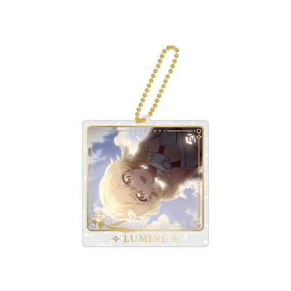 Genshin Impact Lumine dual-display acrylic charm with sky-themed illustration from The Untraveled Path Series