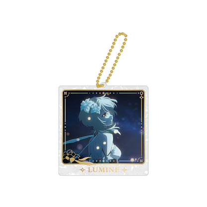 Genshin Impact Lumine dual-display acrylic charm featuring moonlit artwork from The Untraveled Path Series