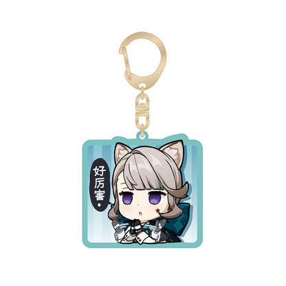 genshin impact lynette q version emoji keychain front view