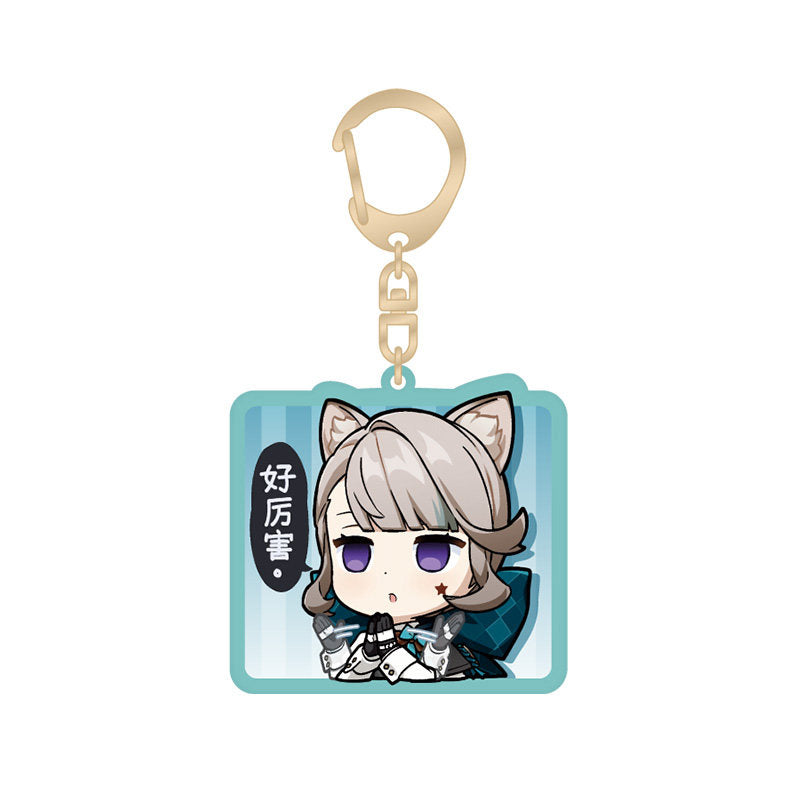 genshin impact lynette q version emoji keychain front view
