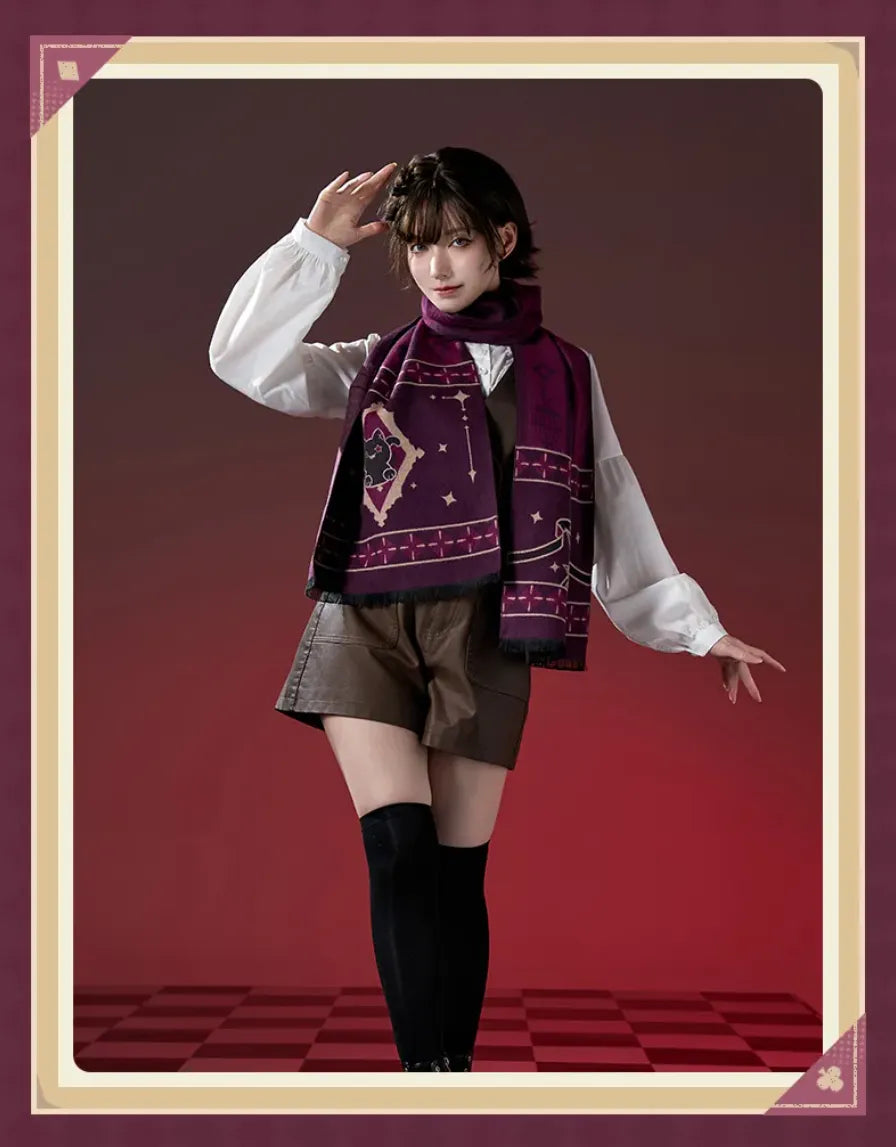 Lyney Magic Show Series scarf styled with a character-themed outfit