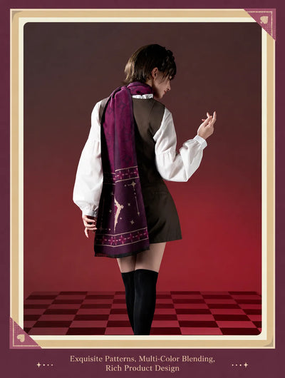 Lyney scarf featuring detailed jacquard woven patterns