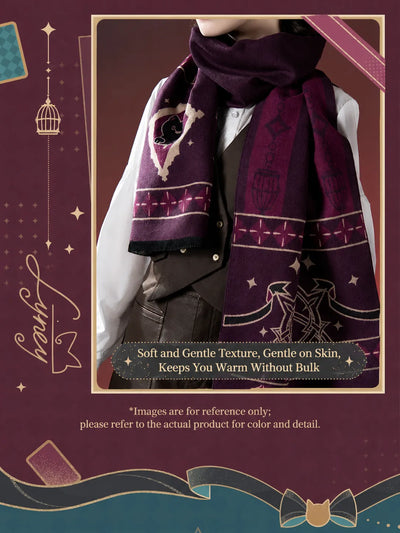Lyney and Lynette Magic Show Series scarves shown in full design