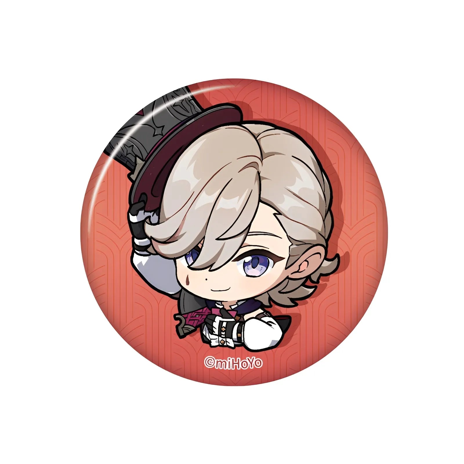 genshin impact lyney q version emoji badge front view