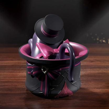 Genshin Impact Lyney top hat cat wind-up toy back view with bow design
