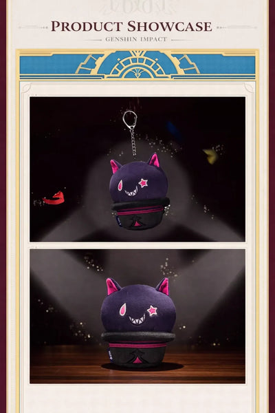 Genshin Impact Lyney plush keychain size detail compact and lightweight design