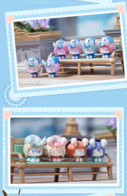 Close-up display of Melusine mini blind bag figures from Genshin Impact