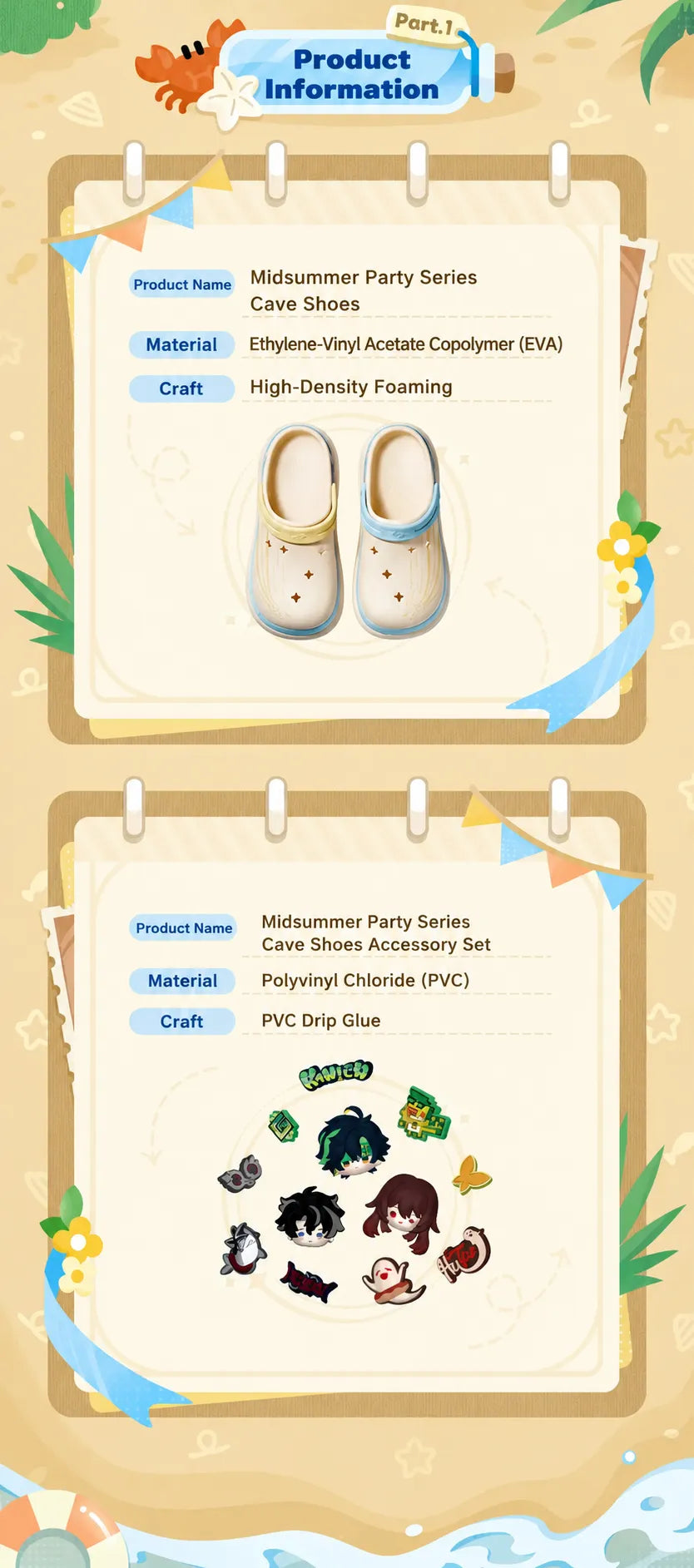Midsummer Party clogs made from lightweight flexible EVA material