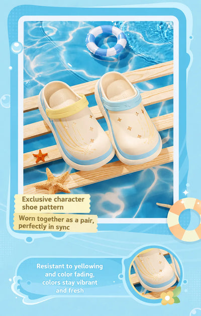 Midsummer Party clogs with adjustable heel straps