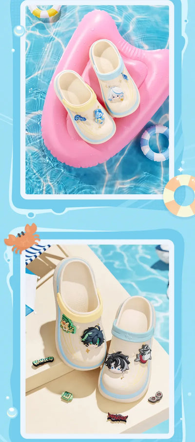 Klee Hu Tao and Yoimiya Midsummer Party clog charm set sizes