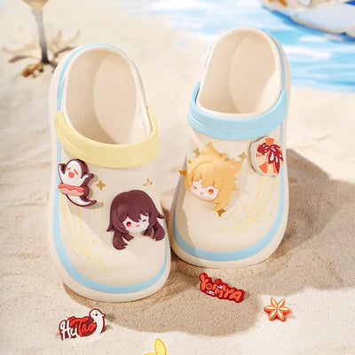 Genshin Impact Midsummer Party clogs and character shoe charm sets