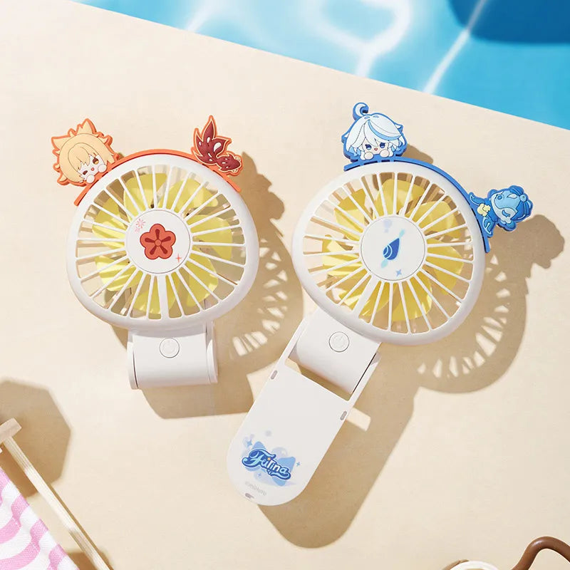 Genshin Impact character handheld fans in foldable designs