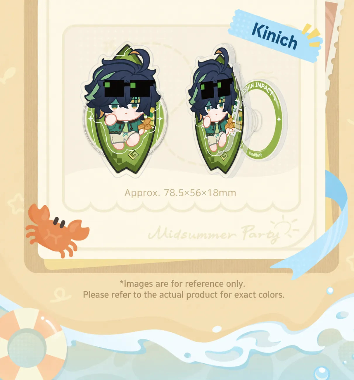 Midsummer Party Series magnetic phone stands showing character artwork and stand construction