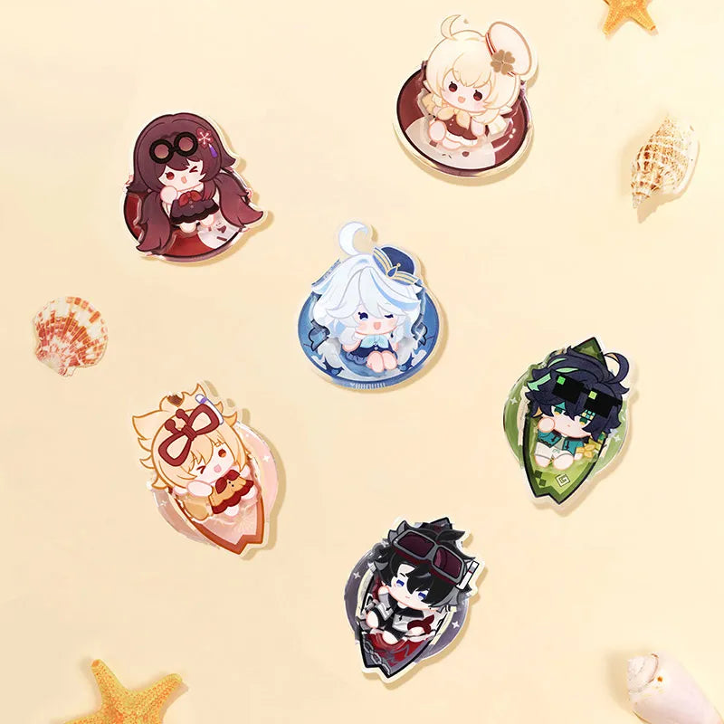 Genshin Impact Midsummer Party Series magnetic phone stands featuring multiple character designs