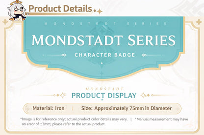 Genshin Impact Mondstadt Series character badge detail material tinplate diameter approx 75mm