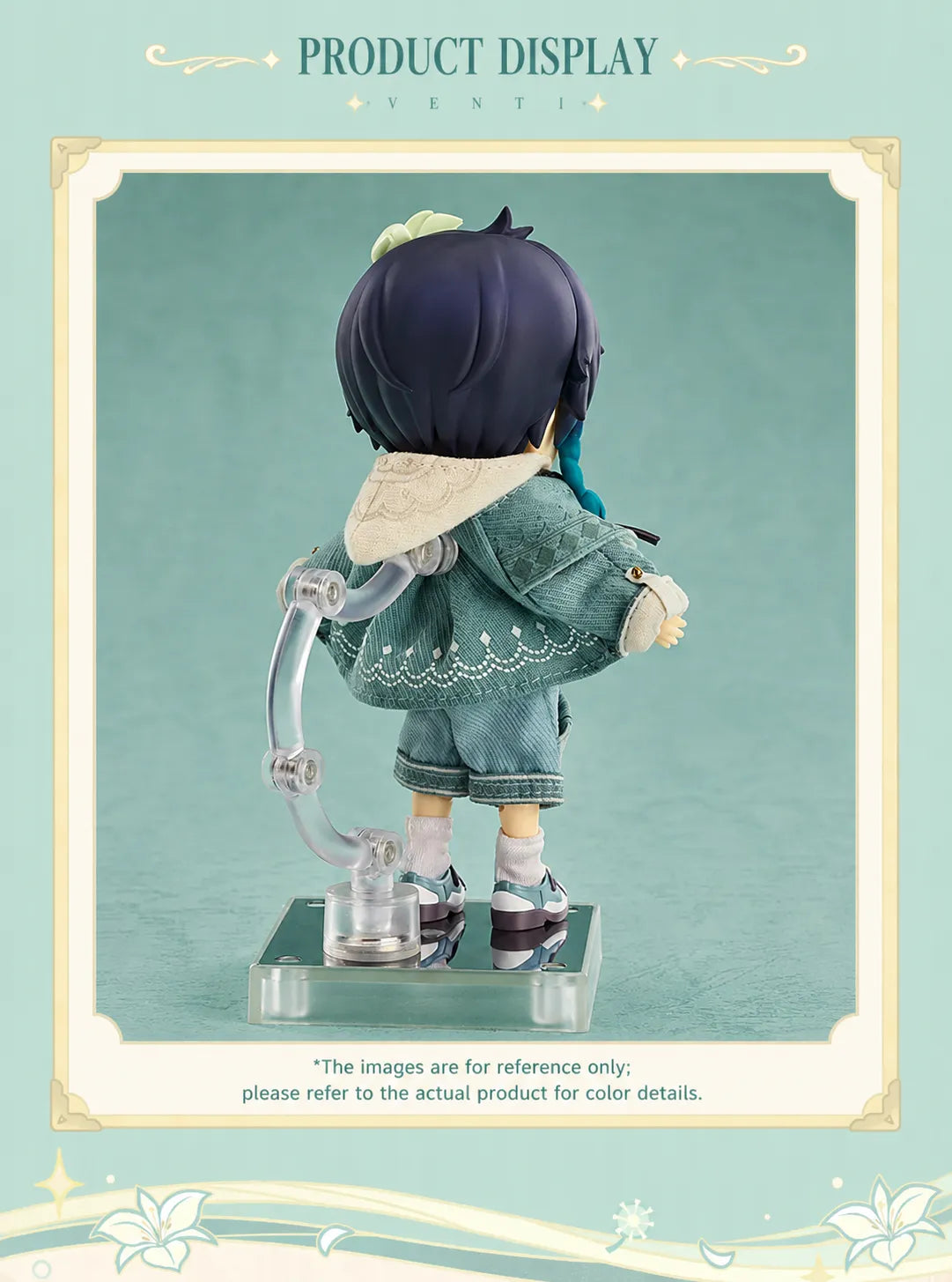 Venti Nendoroid Doll Outfit Set with shirt, outerwear, shorts, socks, shoes, and accessories