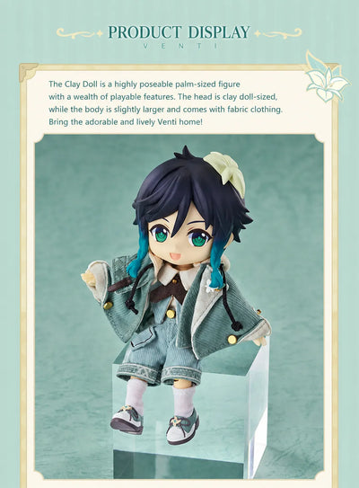 Genshin Impact Venti figure displayed in a detailed Mondstadt street scene