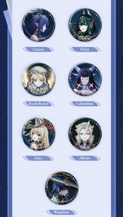 Genshin Impact Moonlit Ballad of The Night Series Badge Blind Box Special Edition