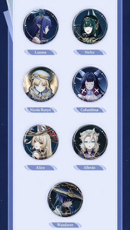 Genshin Impact Moonlit Ballad of The Night Series Badge Blind Box Special Edition