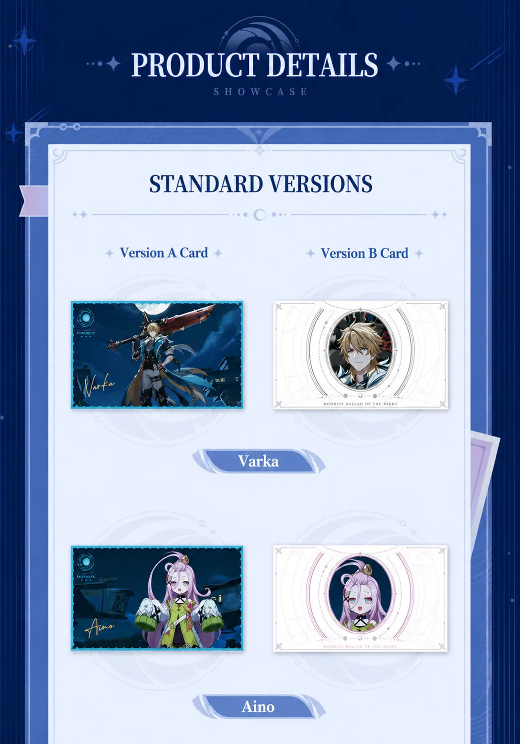 Genshin Impact Moonlit Ballad of The Night Series Collectible Card Character Cards