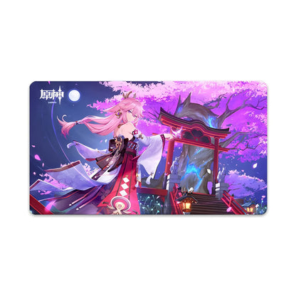 Genshin Impact Moonlit Grace themed anime desk mouse pad large gaming mat