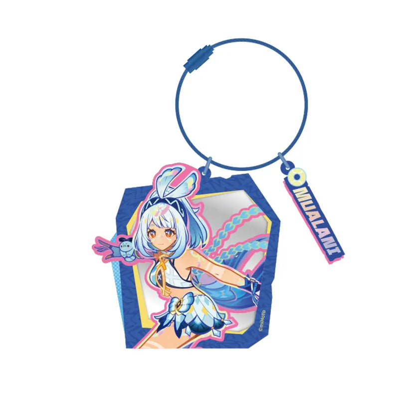 Genshin Mualani acrylic keychain mirror from the Nation of Pyro Series with hanging display design and vibrant Natlan themed artwork