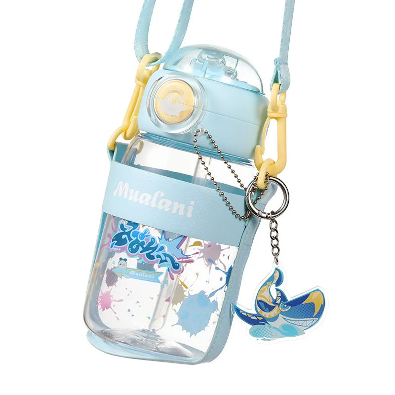 Genshin Impact Mualani Outdoor Tumbler front product view with detachable charm