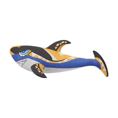 Genshin Impact Mualani themed shark hug pillow white background product photo