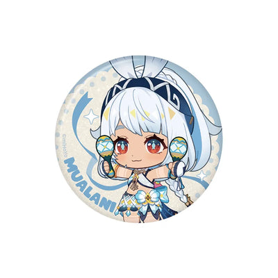 Genshin Mualani Stellar Recollection series character badge featuring cheerful chibi artwork and ocean-inspired colors