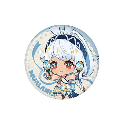Genshin Mualani Stellar Recollection series character badge featuring cheerful chibi artwork and ocean-inspired colors