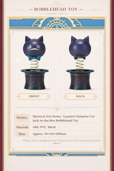 Genshin Impact Lynette cat bobblehead size detail approx 54x54x100mm