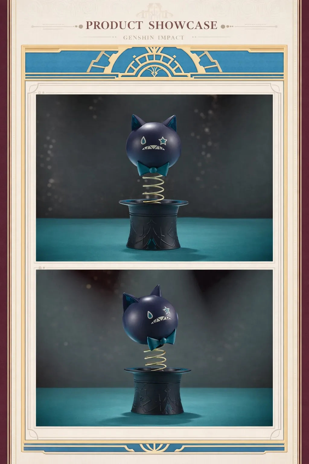 Genshin Impact Lynette cat bobblehead jack in the box spring mechanism detail